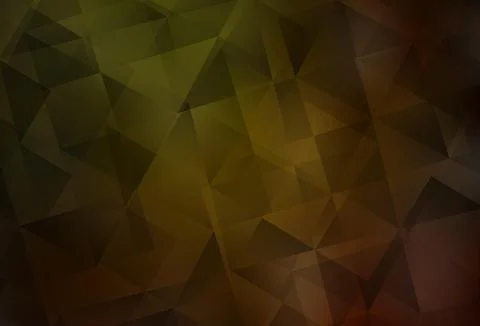 Dark Green, Yellow vector polygonal template. Illustrazione stock