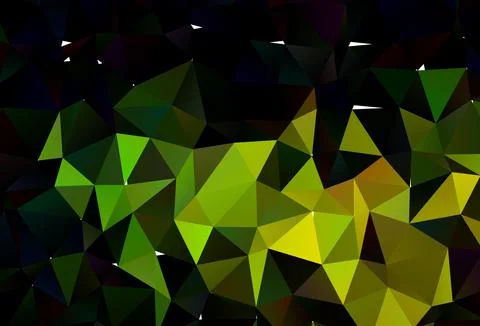 Dark Green, Yellow vector shining triangular background. 库存插图
