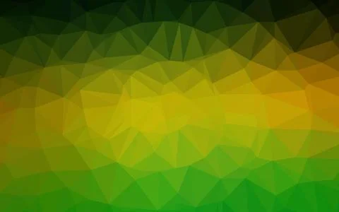 Dark Green, Yellow vector shining triangular background. Stockillustratie