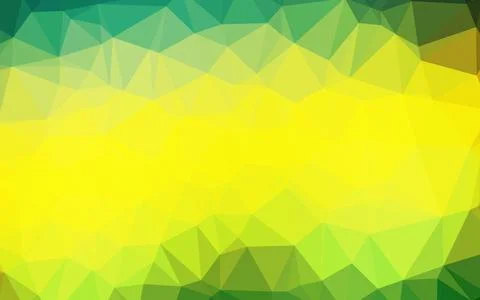 Dark Green, Yellow vector shining triangular pattern. Stock Illustration