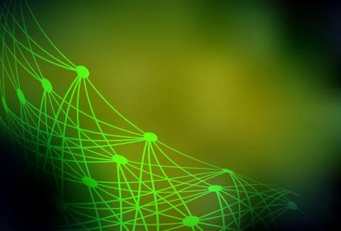 Dark Green, Yellow vector template with artificial intelligence structure. Stock Illustration