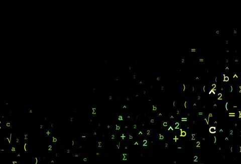 Dark Green, Yellow vector template with math simbols. Illustration
