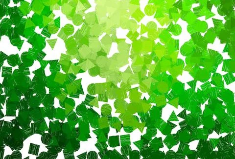 Dark  green, yellow vector template with crystals, circles, squares. Stock Illustration