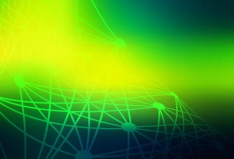 Dark Green, Yellow vector template with artificial intelligence structure. Illustrazione stock