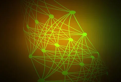 Dark Green, Yellow vector template with artificial intelligence structure. Stock Illustration