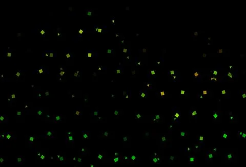 Dark Green, Yellow vector template with crystals, circles, squares. Illustrazione stock