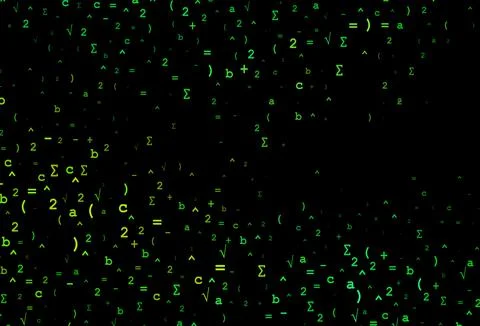 Dark Green, Yellow vector template with math simbols. Illustrazione stock