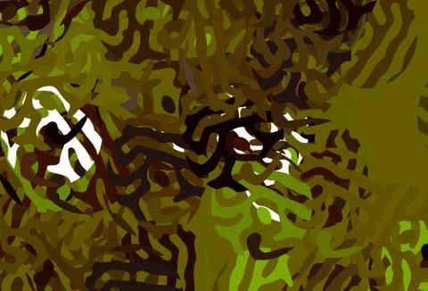 Dark Green, Yellow vector texture with abstract forms. Stock Illustration