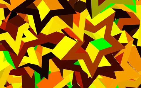 Dark Green, Yellow vector texture with triangular style. Ilustração Stock