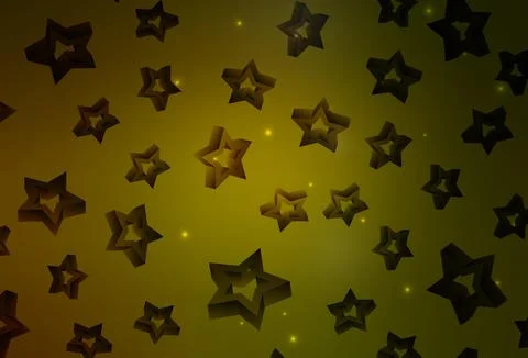 Dark Green, Yellow vector texture with beautiful stars. Illustrazione stock