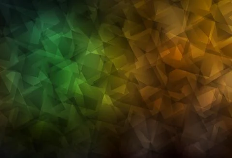 Dark Green, Yellow vector triangle mosaic texture. Stock Illustration