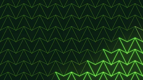 Dark green zigzag triangle pattern on black background Video stock 275603657