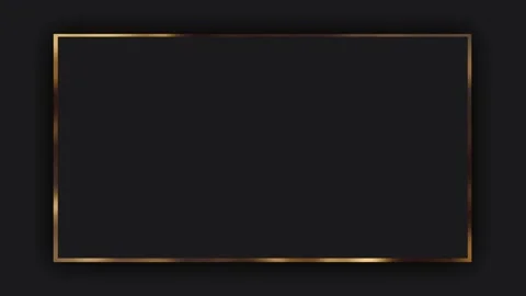On a dark grey background, a dark grey rectangle frame with a gold border, free Stock Footage 265473676