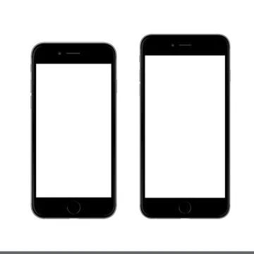 Dark grey black Apple iPhone 6s Plus mockup template Illustrazione stock