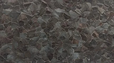 Dark Grey Black Random Andesite Stone Wall Texture - Irregular Natural Stone Stock Photos