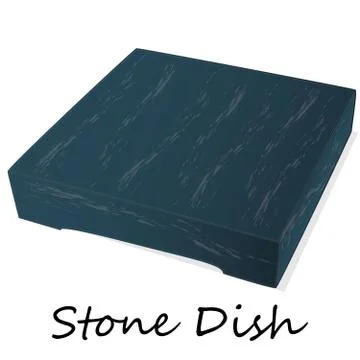 Dark Grey Black Slate Board for Dishes on White Background Stock Illustration