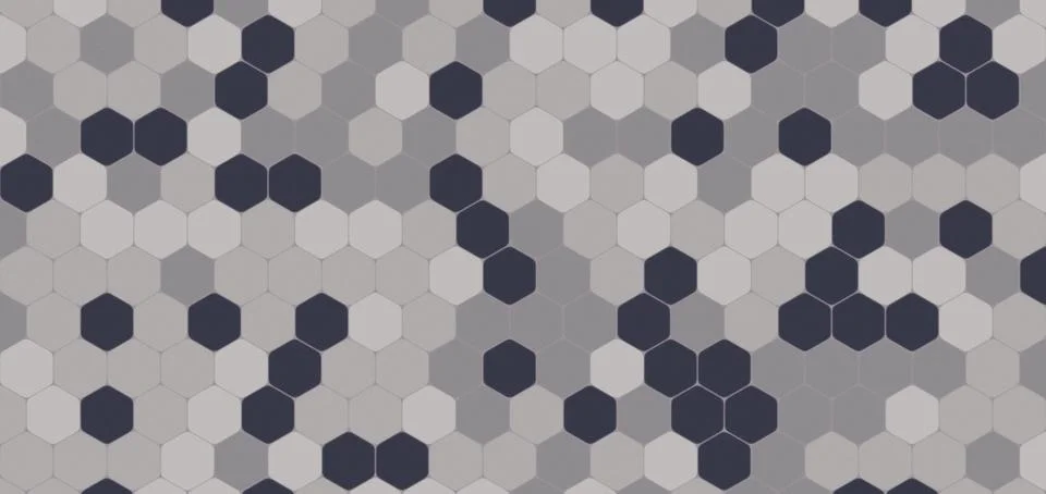 Dark Grey Blue Hexagonal Geometric Tessellating Texture Background with Sub.. Stockillustratie