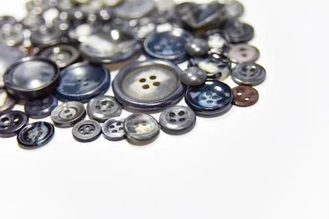 Dark grey buttons of different shape and size on the white background. Select Stock Photos