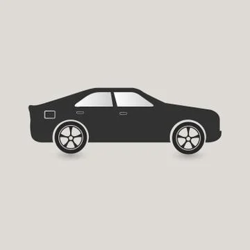 Dark grey car icon Stock Illustration