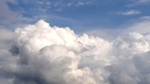  Dark grey clouds on the blue sky background. Stock Footage 118499230