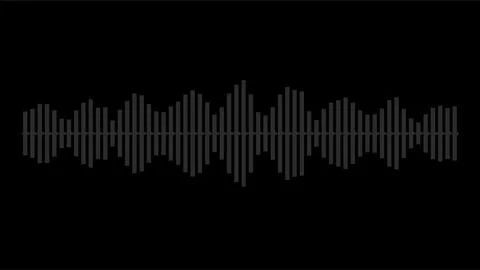 Dark grey digital audio waveform on black background abstract sound wave vi.. イラスト素材