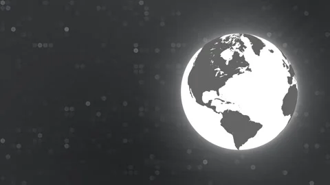 Dark Grey Earth Globe with Bokeh Light Background Loop. Stock Footage 286775149