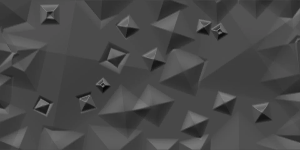 Dark grey geometric pyramid pattern background Stock Illustration