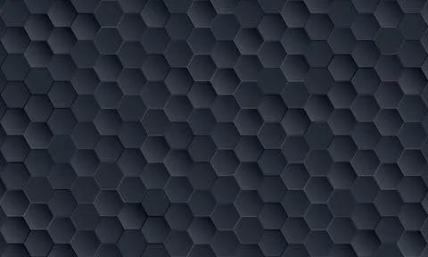 Dark grey hexagonal honeycomb abstract pattern background. grid cell pattern. Illustrazione stock