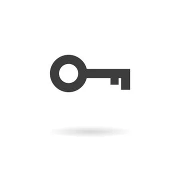 Dark grey icon for key (password, login, security, ...) Stock Illustration