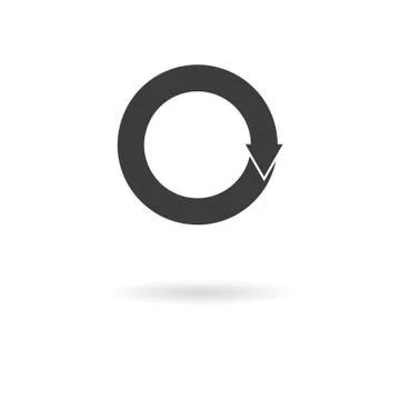 Dark grey icon for refresh, reload, repeat, ... on white background with shad Stock Illustration