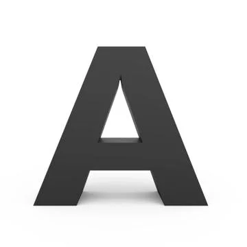 Dark grey letter A Stock Illustration