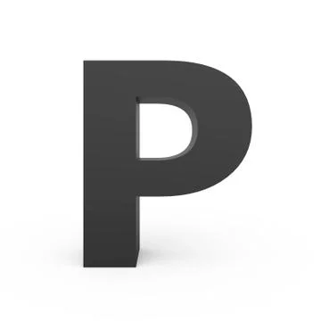 Dark grey letter P Stock Illustration