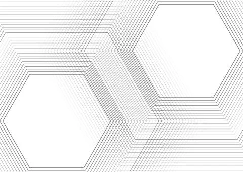 Dark grey linear hexagons abstract futuristic tech background 스톡 일러스트