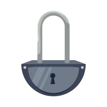 Dark grey lock with keyhole and silver handle vector illustration Stock Illustration