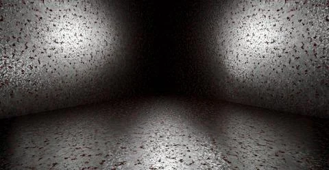 Dark grey metallic cement wall room empty studio Backdrop and rough floor wit Stock Illustration