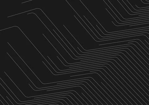 Dark grey minimal lines abstract futuristic tech background Illustrazione stock