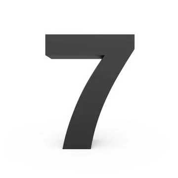 Dark grey number 7 Stock Illustration