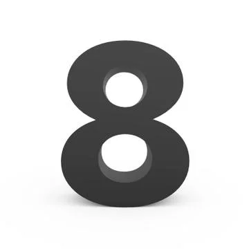 Dark grey number 8 Stock Illustration
