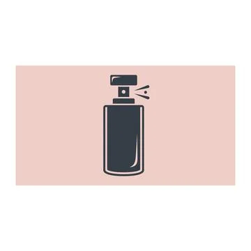 Dark grey perfume spray bottle icon with pink background 库存插图