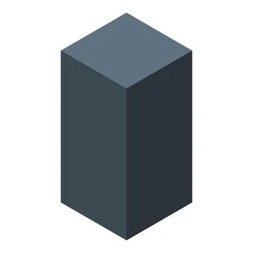 Dark grey rectangular cuboid standing up representing data storage unit Illustrazione stock