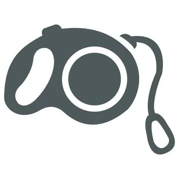 Dark grey retractable dog leash flat vector icon Ilustración de archivo