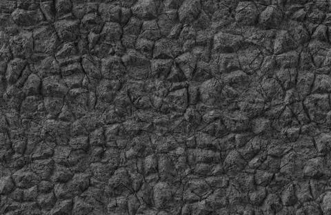 Dark grey rough stone wall texture with irregular blocks and deep shadows for Stock Illustration