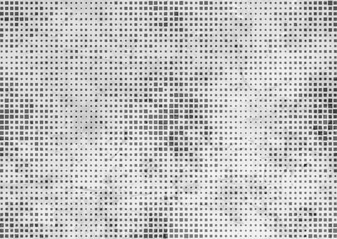 Dark grey small halftone squares dots on abstract grunge texture background Stock Illustration