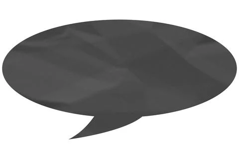 Dark grey speech bubble with a crumpled paper texture Stock Illustration