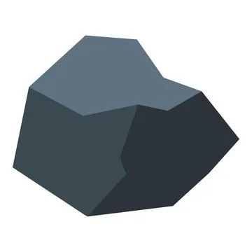 Dark grey stone polygonal shape recalling a mineral or rock Ilustración de archivo