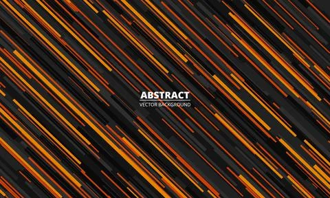 Dark grey tech modern abstract background with yellow orange and gray stripes. Illustrazione stock