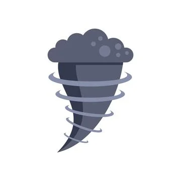 Dark grey tornado spinning with clouds on top Stock Illustration