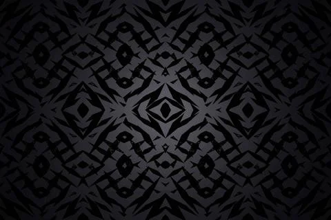 Dark grey tribal shapes pattern Dark grey and black tribal shapes pattern ... Foto stock