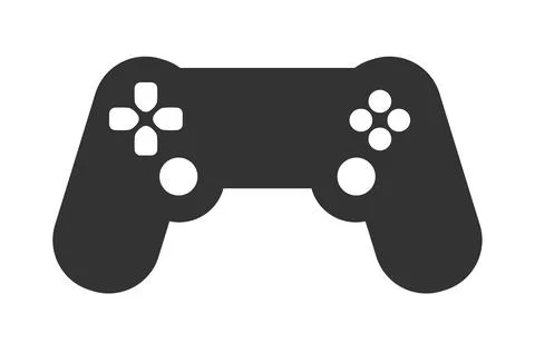 Dark grey vector graphic of the gamepad Stock Illustration