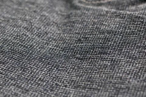 Dark Grey Woven Fabric Texture Background with Detailed Cotton Fiber Stock Photos